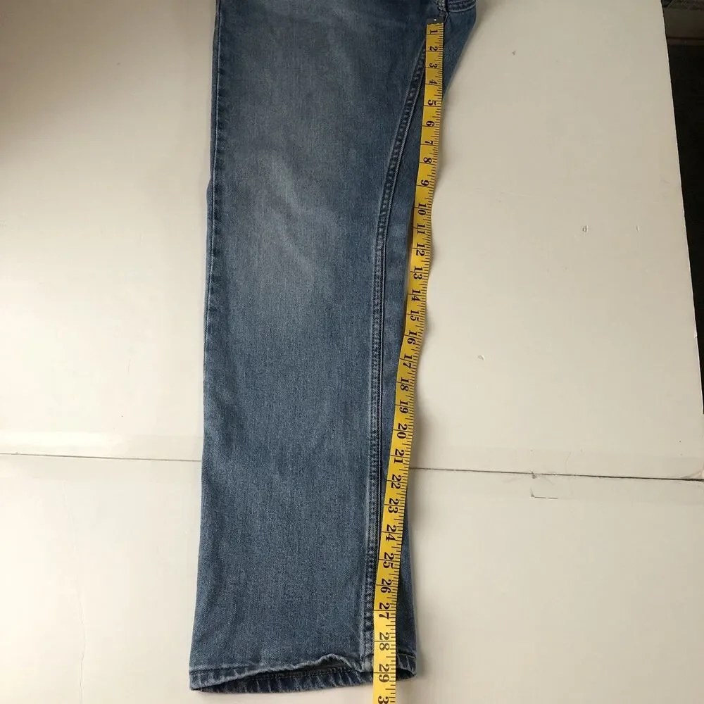 Levi’s 513 Slim Straight Jeans Mens 36x29 Medium Wash Blue Worn To Ride Stretch